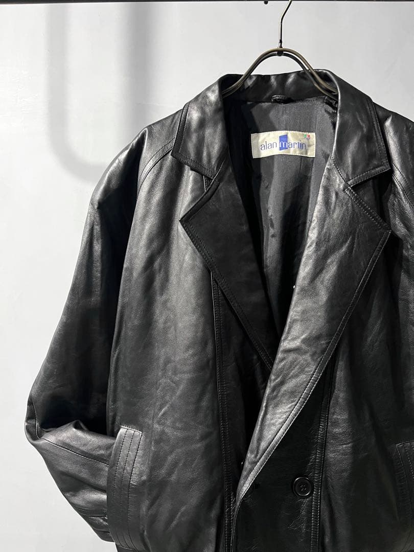 ラムレザージャケット ダブル 本革 イタリア製 ビンテージ