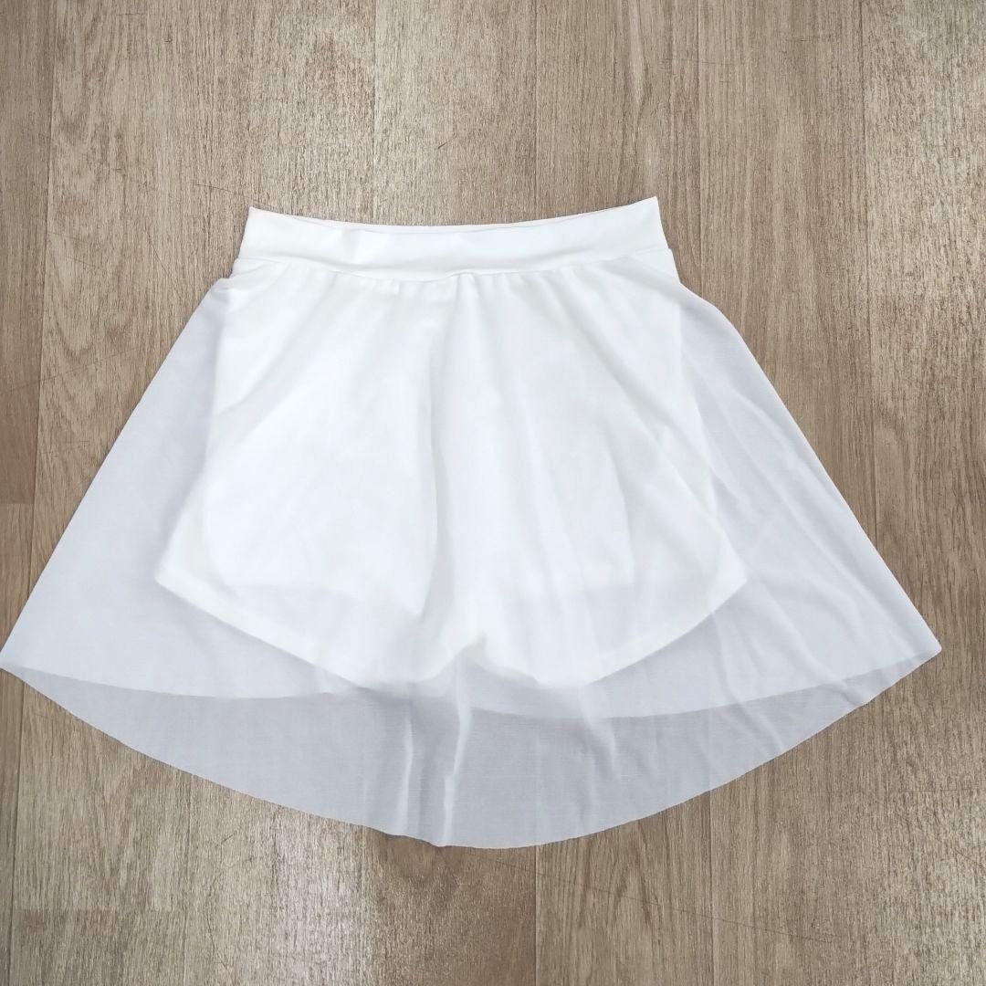 新品　チャコット　ショートスパッツ付バレエスカート　バレエスカート　白　M