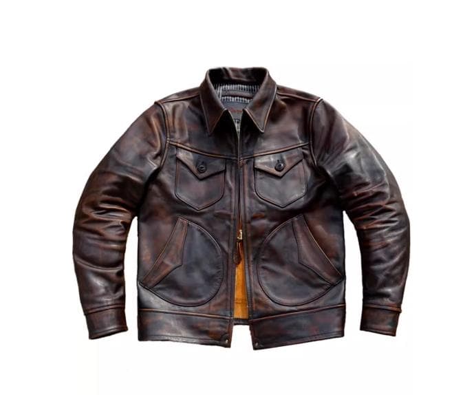 【#10162】1920sメンデス イタリア産茶芯ホースハイド レザージャケット