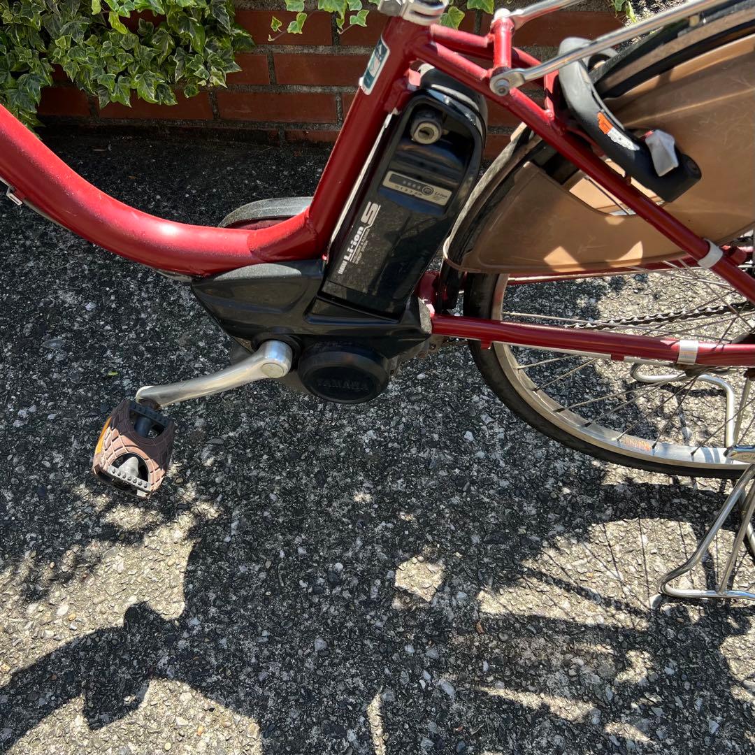 板橋区　引取り限定YAMAHA PAS 電動アシスト自転車 レッド 前カゴ付き
