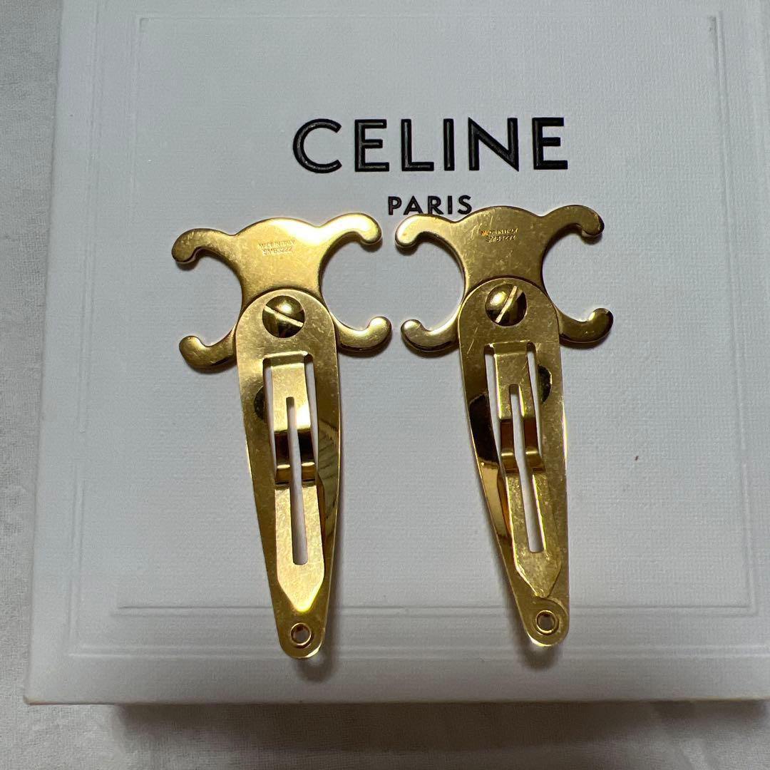 CELINE トリオンフ　 ヘアクリップ　ゴールド