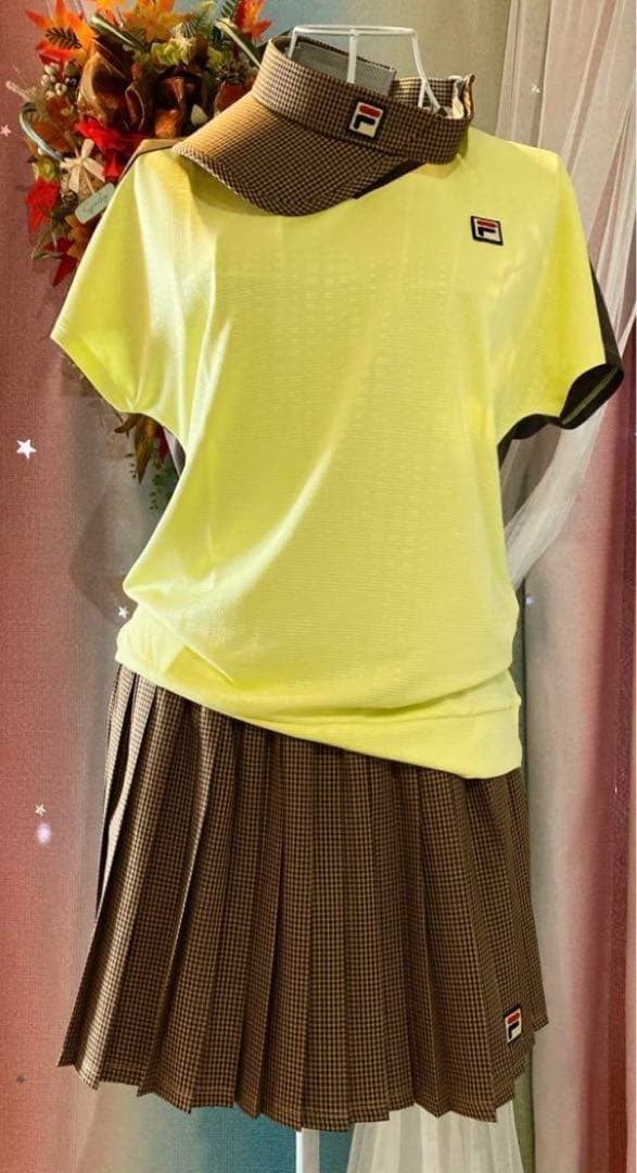 No.866 FILA スモーキーYELLOWのゲームシャツ☆XL☆新品☆