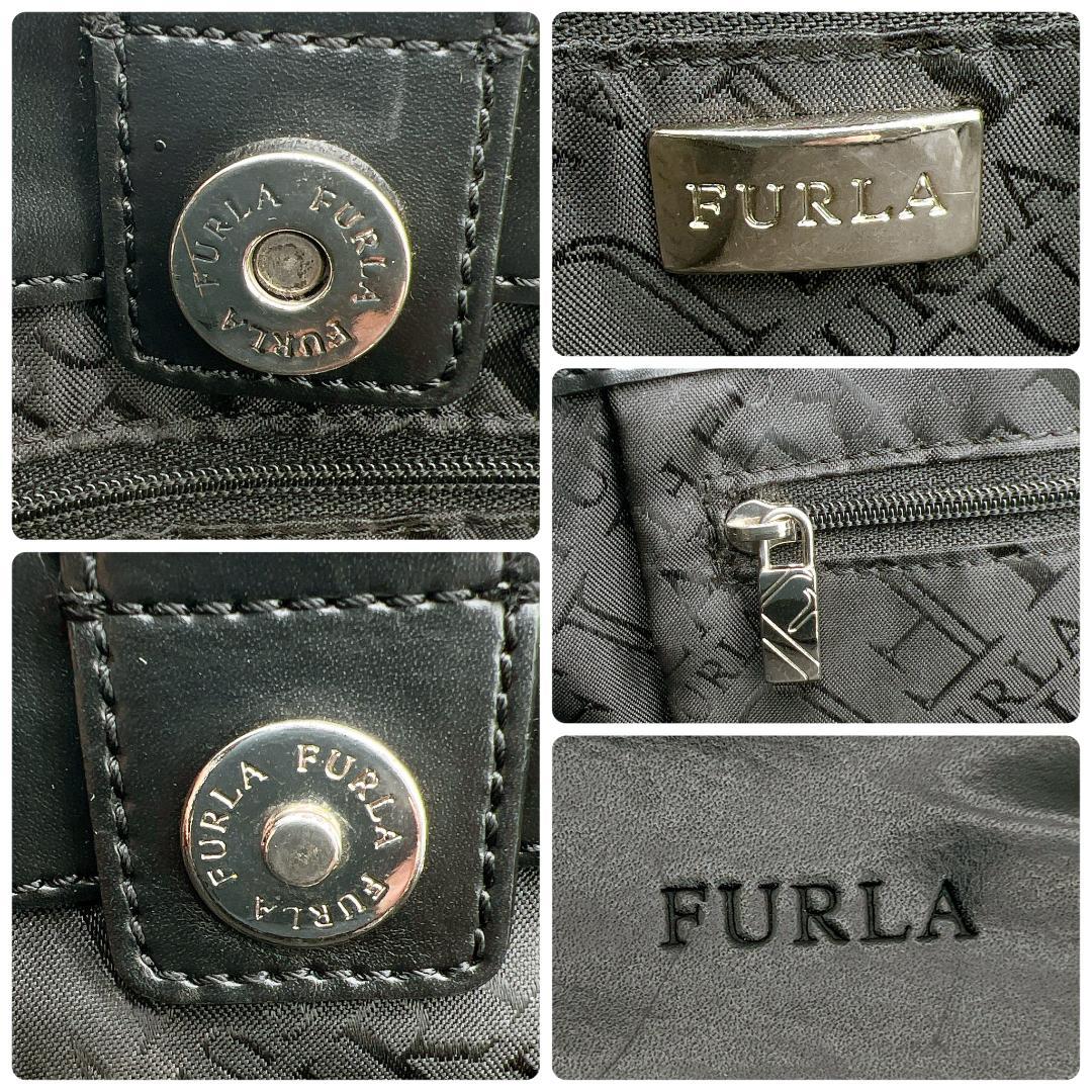 美品 FURLA A4可 ビニール×レザー ハンドバッグ ビジネス f201