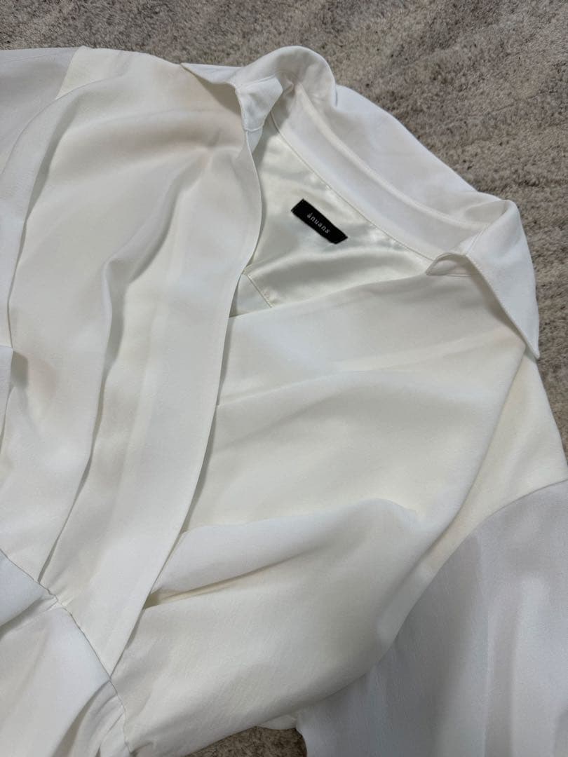 アニュアンス　カシュクールタックワンピース　ホワイト