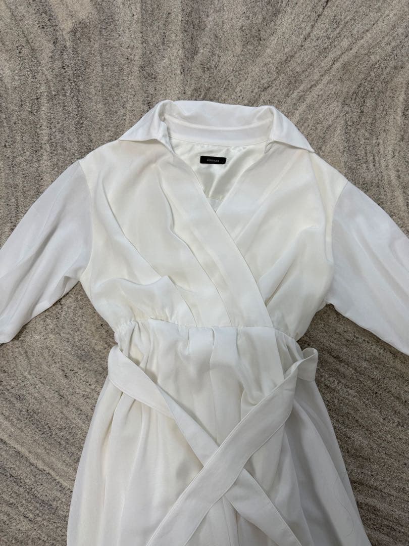 アニュアンス　カシュクールタックワンピース　ホワイト