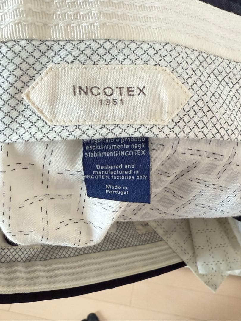 INCOTEX ネイビー スラックス ウール100% サイズ52