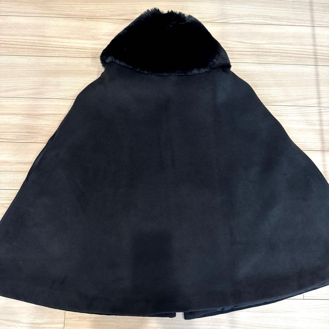 バースデーバッシュ　数時間のみ使用　黒ファー付き　ポンチョ　ケープ