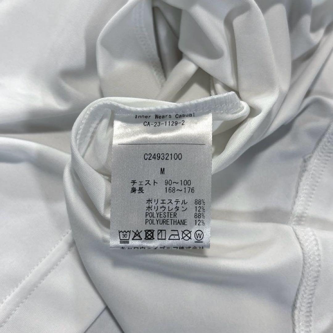 キャロウェイ　長袖　モックネックシャツ　スリーブロゴ　ネックロゴ　ホワイトM