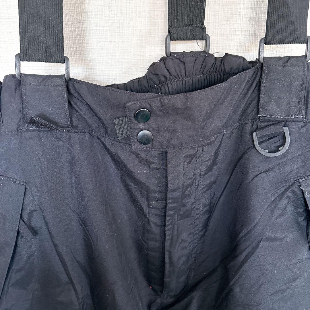 サスペンダー付きスキーウェア フリーサイズ ブラック系 シンプル