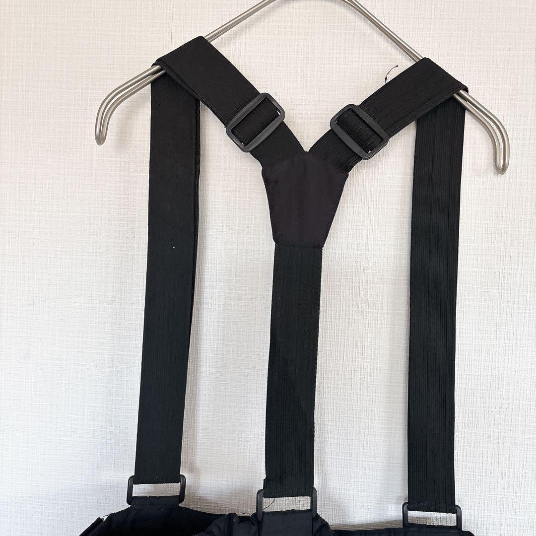 サスペンダー付きスキーウェア フリーサイズ ブラック系 シンプル
