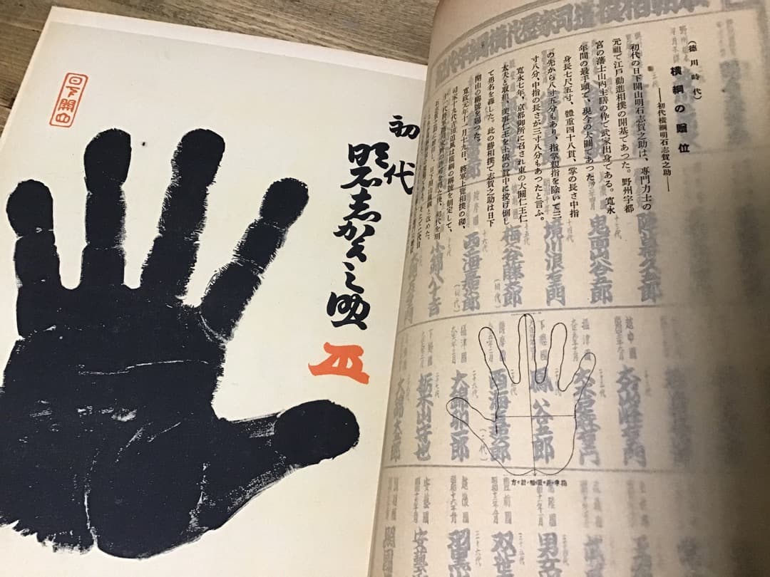 ★歴代横綱手形/司家公認/昭和17年/大型本/相撲/和装
