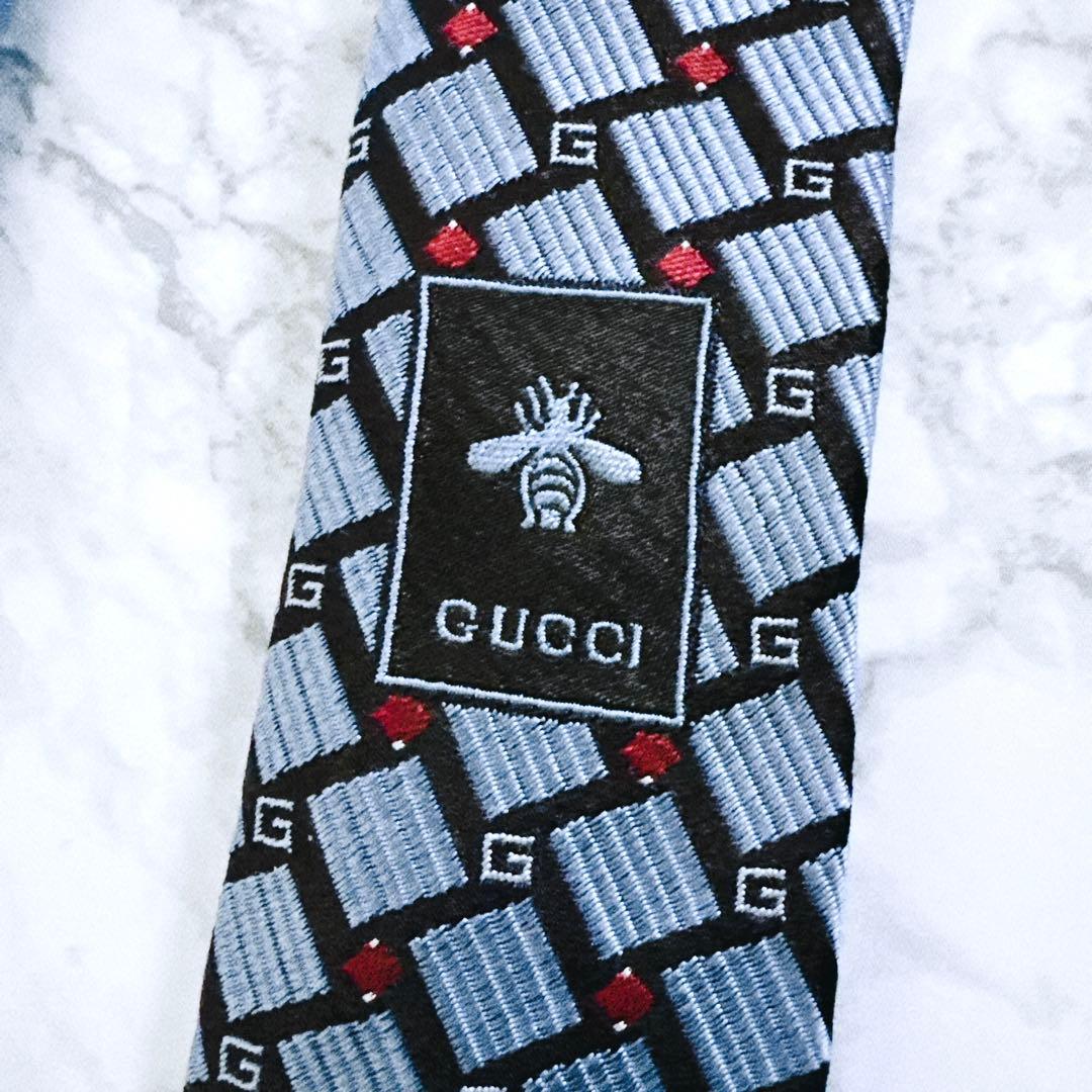 ✨未使用クラス✨gucciネクタイ　現行タグ　インターロッキングGG柄　シルク