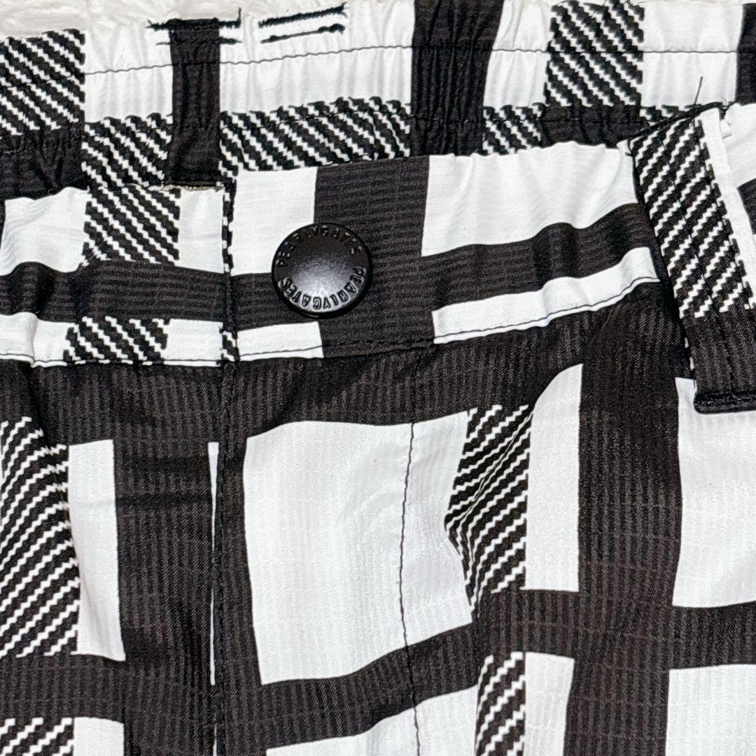 パーリーゲイツ ナイロンパンツ チェック柄 ブラック ホワイト M ゴルフウェア