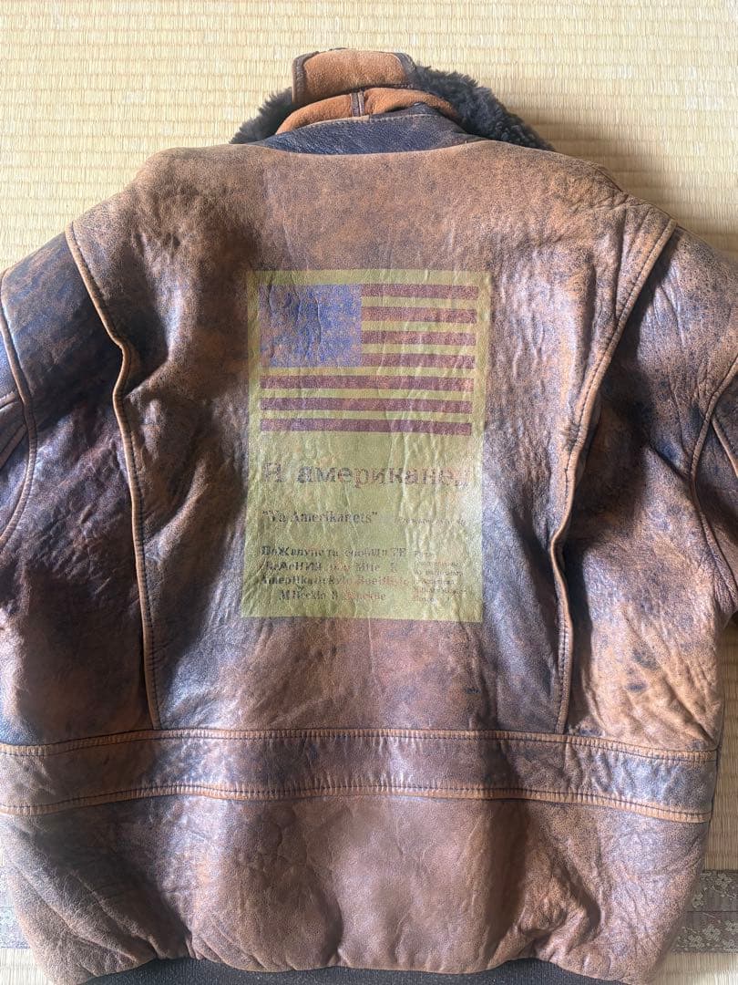 ヴィンテージ風レザーフライトジャケット