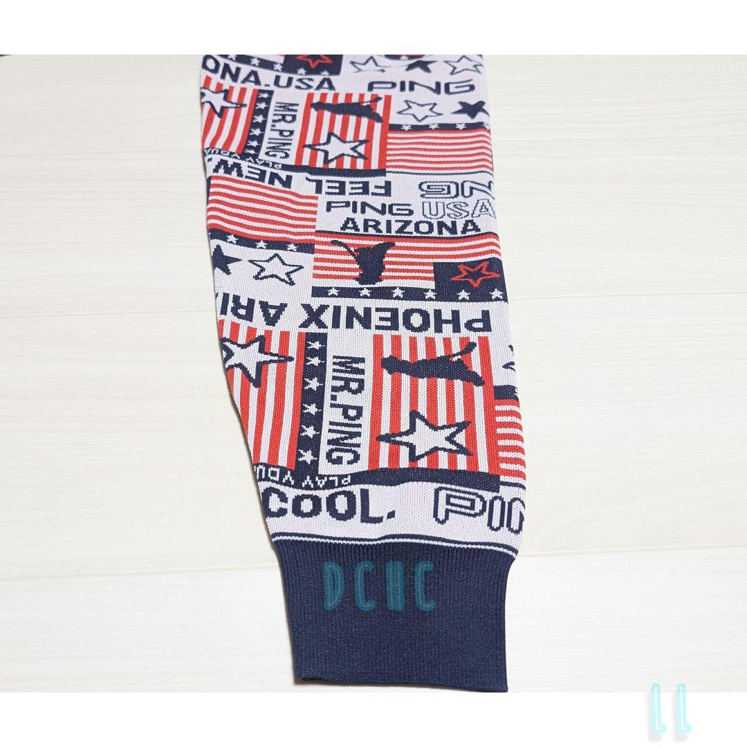 新品 【ＬＬ】【レッド】ピン 長袖 クールネックニットゴルフウェア