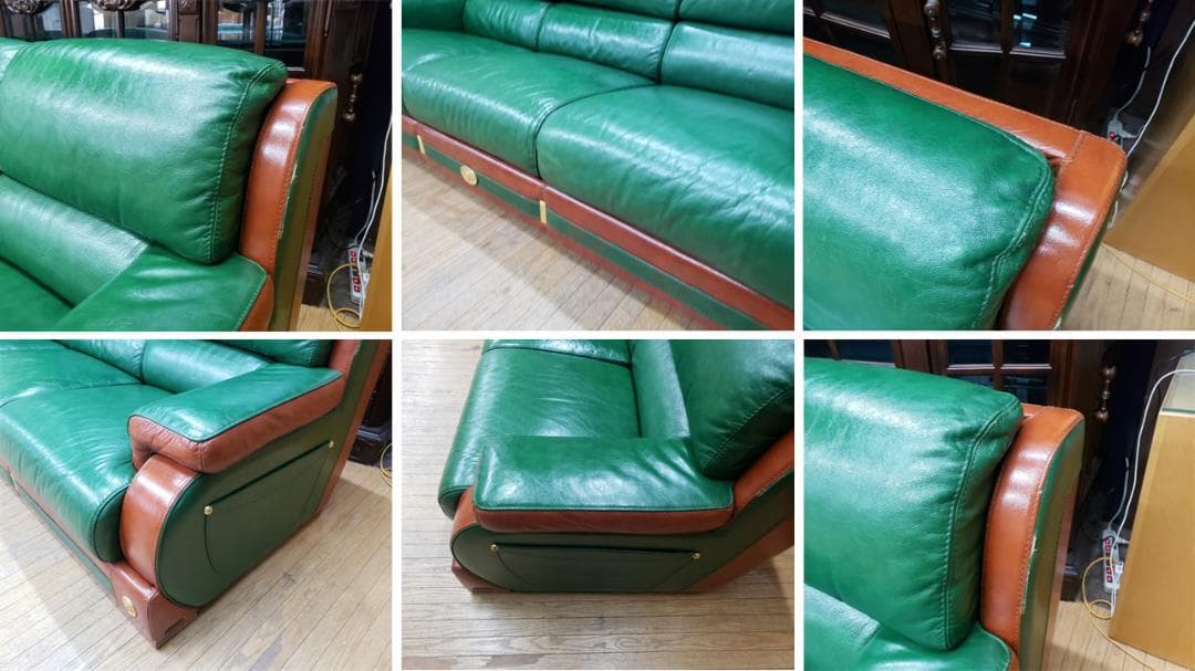 J37　イタリア製　総本革　BRIANFORM　ブリアンフォルム　トリプルソファ