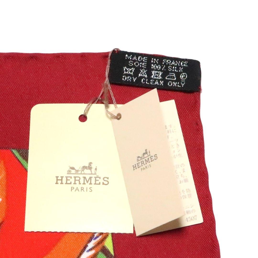 【正規】HERMESカレ70 BRAZILブラジル レッド✖マルチカラー シルク