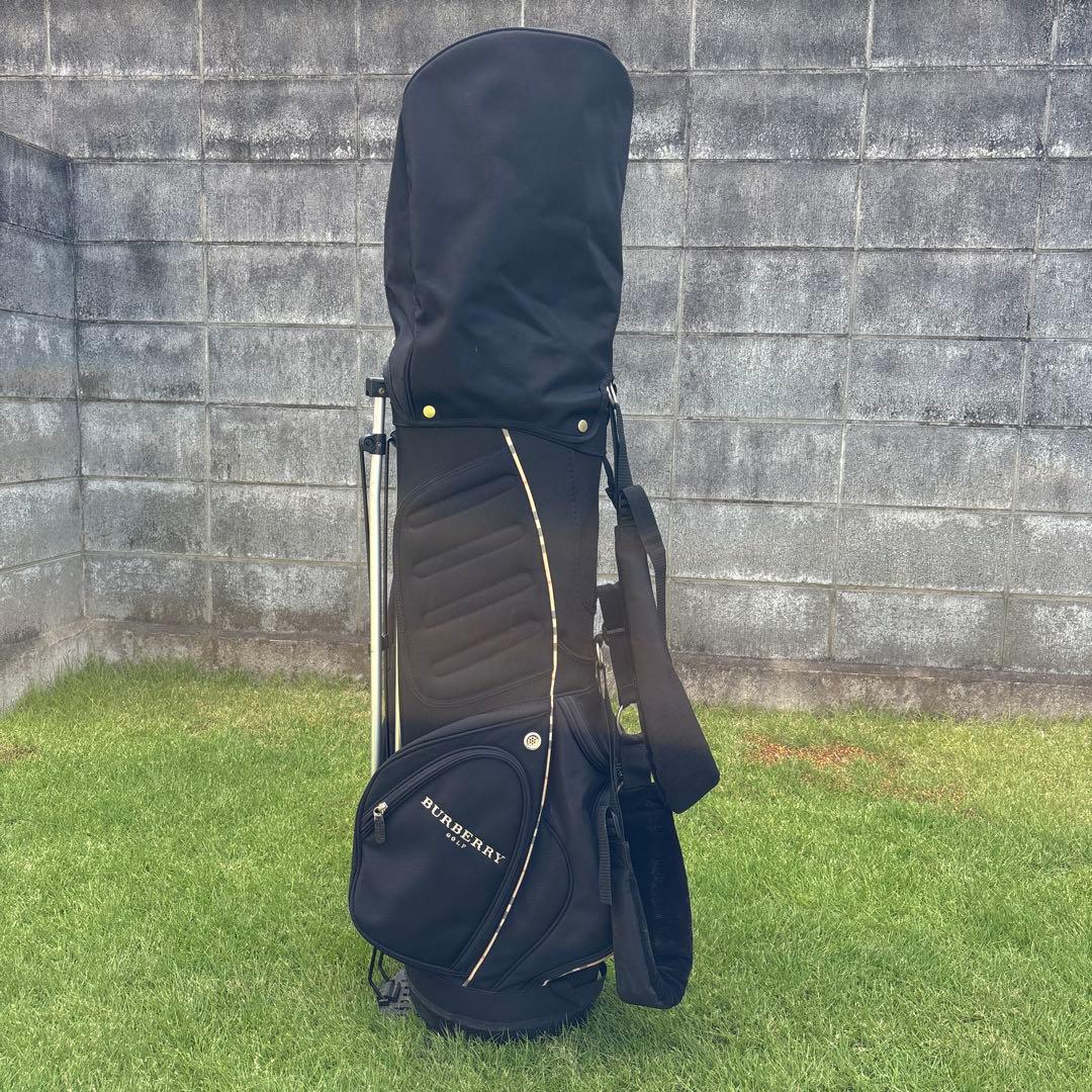 希少☆ バーバリー BURBERRY キャディバッグ ゴルフ 黒 ノバチェック