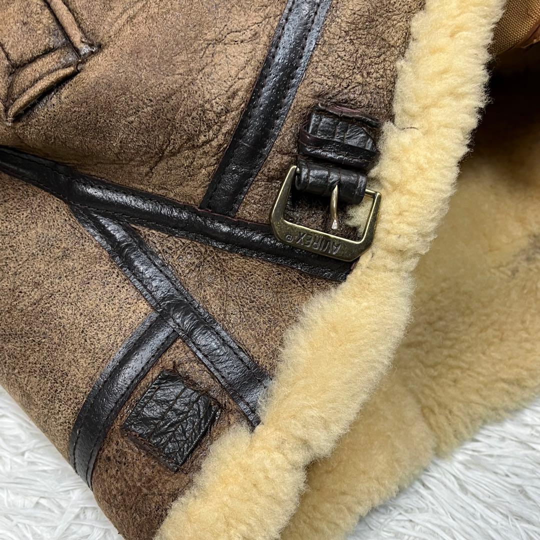 アヴィレックス B-3 リアルムートン フライトジャケット XL相当 破れなし！