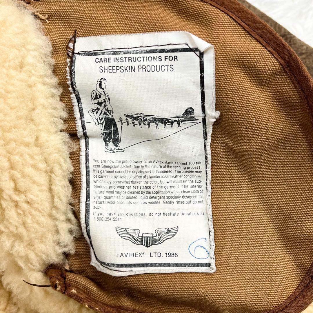 アヴィレックス B-3 リアルムートン フライトジャケット XL相当 破れなし！