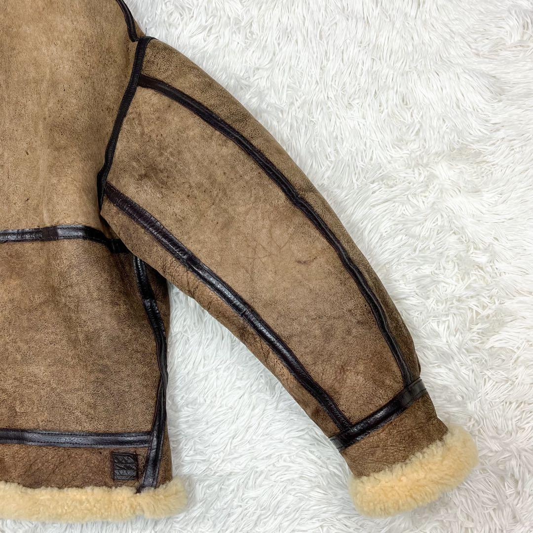 アヴィレックス B-3 リアルムートン フライトジャケット XL相当 破れなし！