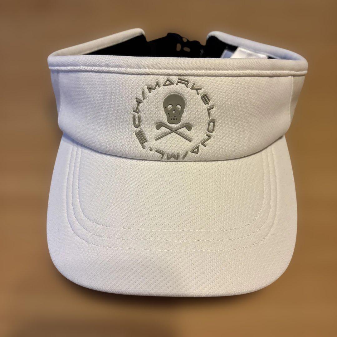 未使用☆マークアンドロナ☆サンバイザー☆速乾☆ユニセックス☆GOLF☆レア☆白