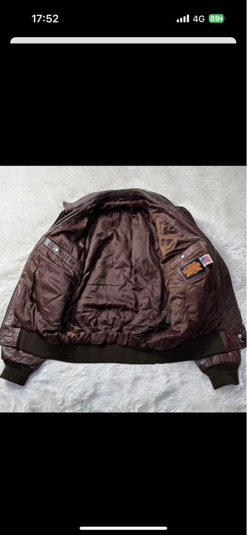 【90s】FREEDOM A-2フライトジャケット 牛革 ワッペン トップガン