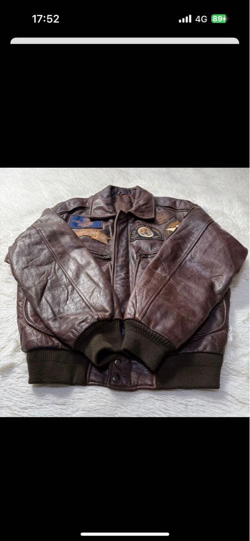 【90s】FREEDOM A-2フライトジャケット 牛革 ワッペン トップガン