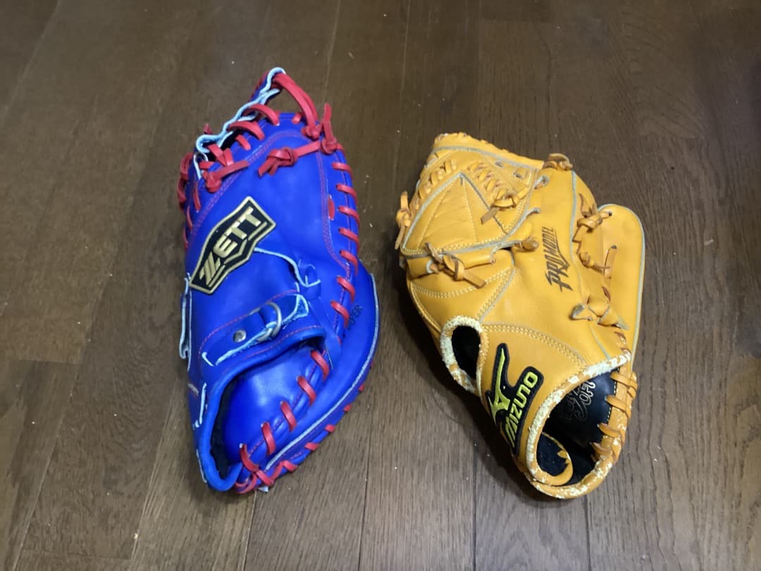 Mizuno 野球グローブ 青とオレンジ