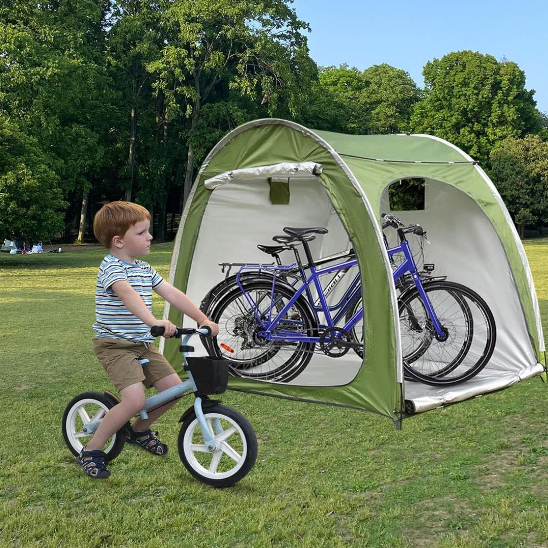 サイクルハウス 2ドア 自転車置場 カバー テント式 日・雨よけ 簡易物置