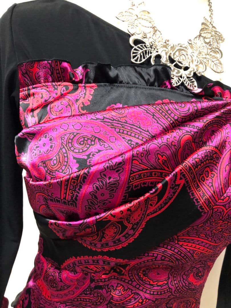 社交ダンス練習着レッスン着パーティ。ロイヤルダンスチャコットサテントップスドレス