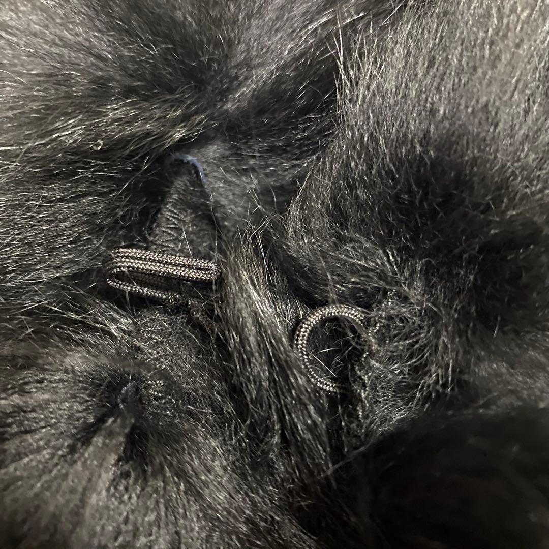 ノアジェ カシミヤ混 フォックスファー　ポンチョ　ケープ　ブラック　羽織り