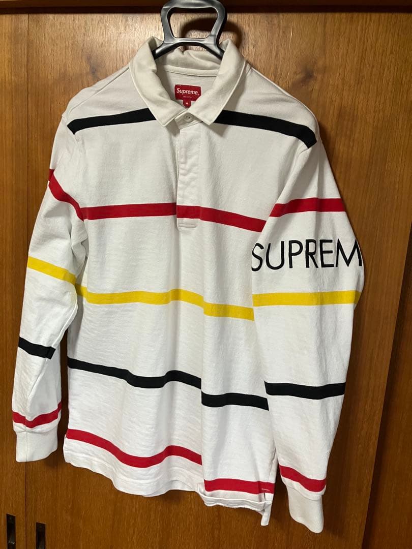 Supreme ストライプ ラガーシャツ ラグビー