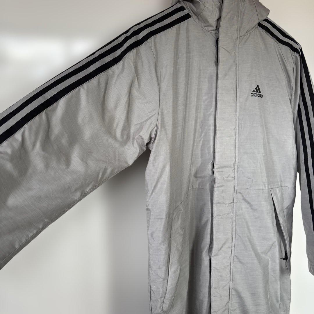 adidas ライトインサレーテッド　ロングコート　ベンチコート　xs グレー