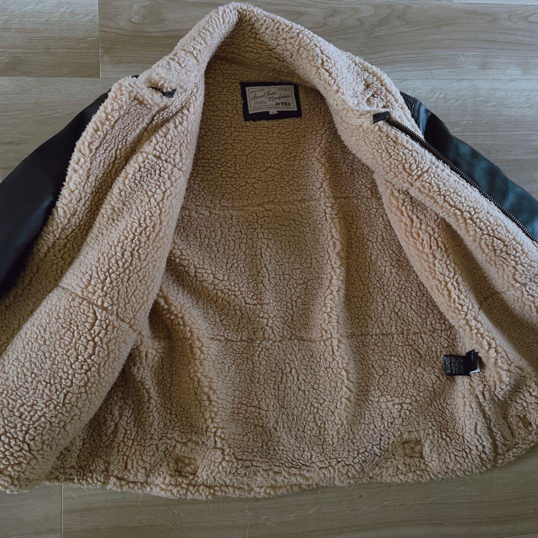 美品 AVIREX アヴィレックス B-3 フライトジャケット　羊革 XL