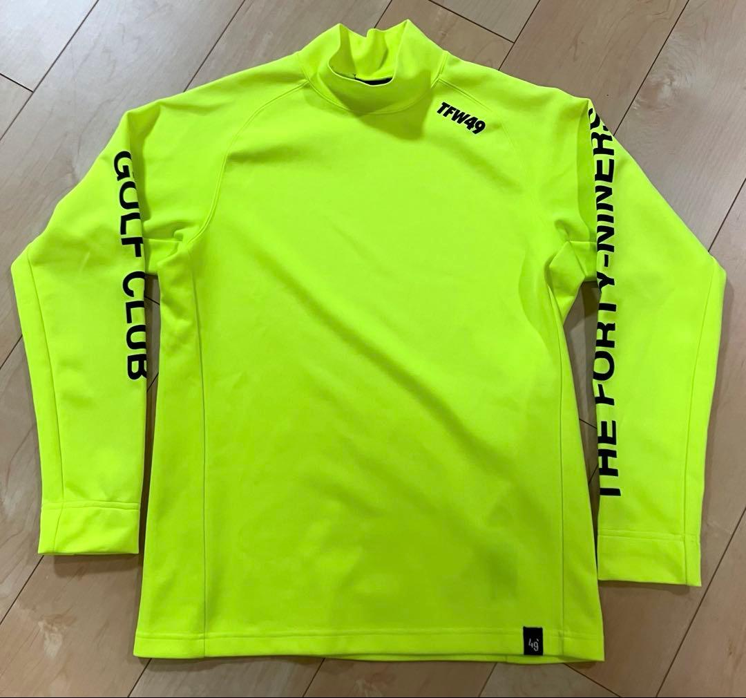 【美品】TFW49 モックネック蛍光イエロー 長袖シャツ M
