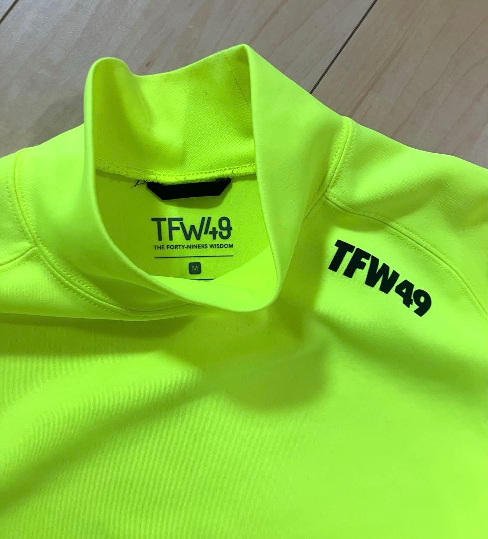 【美品】TFW49 モックネック蛍光イエロー 長袖シャツ M