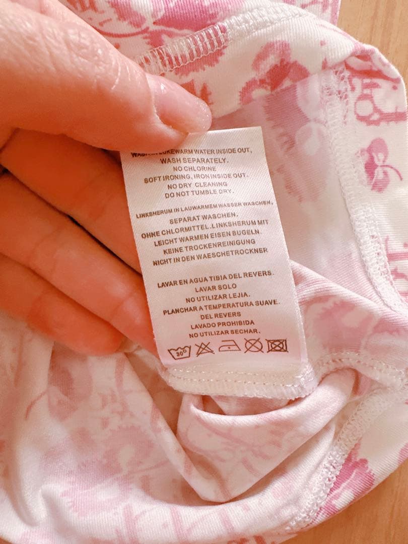 【美品】babyDior ベビーディオール Tシャツ ピンク トロッター柄