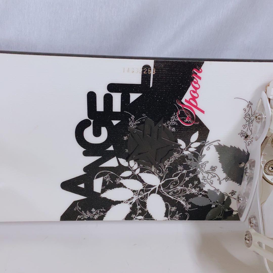 スノーボード 板 スプーン ANGEL ビンディングセット ホワイト ピンク