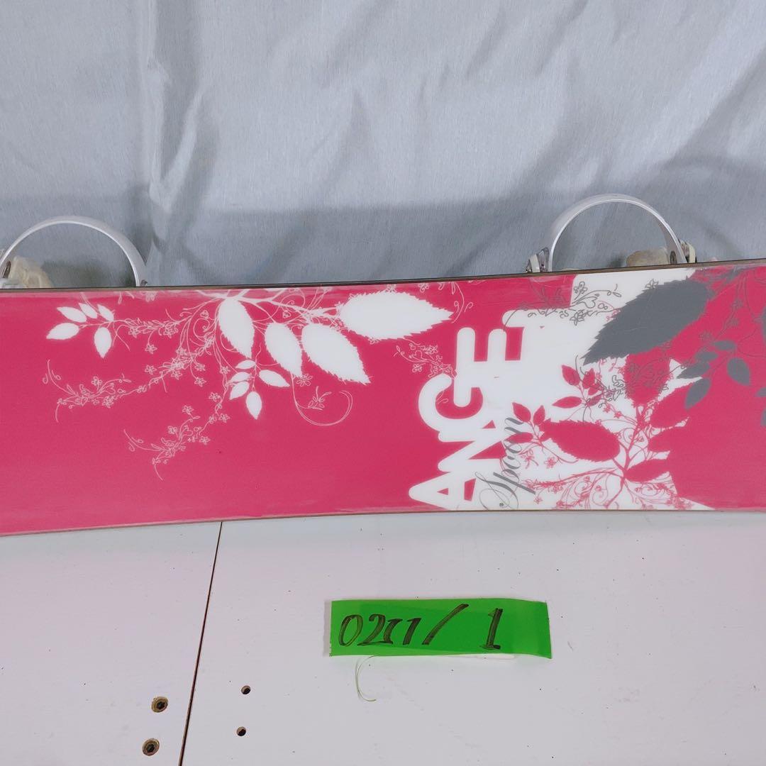 スノーボード 板 スプーン ANGEL ビンディングセット ホワイト ピンク