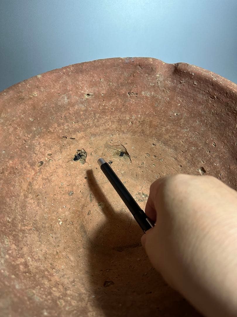 古信楽　大平鉢　明るい肌が美しい　難あり　片口　摺鉢　六古窯