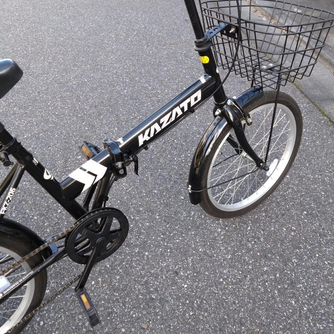 【マイ時計】KAZATO 折り畳み自転車 ブラック　20インチ