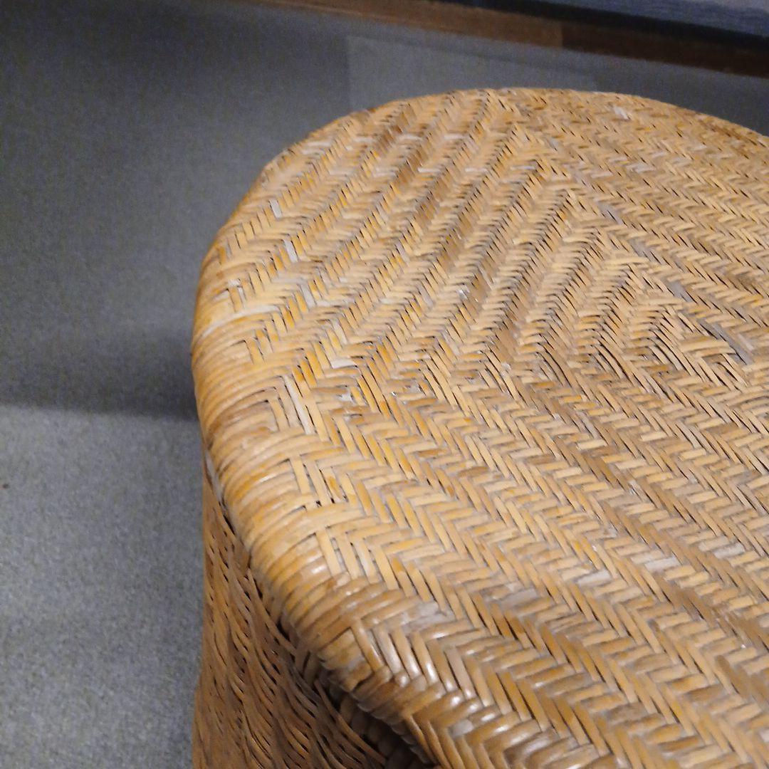 ラタン製 蓋付き収納バスケットカザマKAZAMA スツール