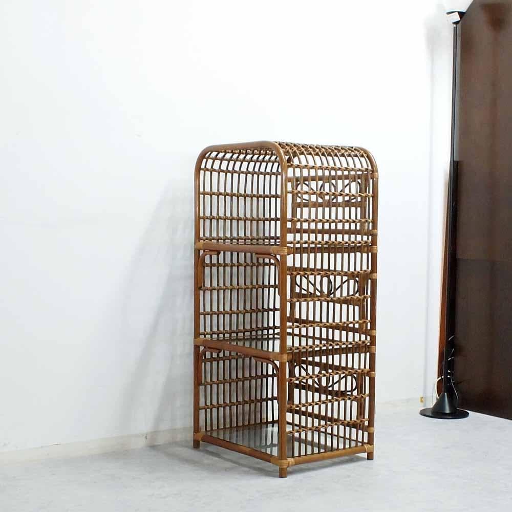 ヴィンテージ ラタンシェルフ 飾り棚 ZR24538