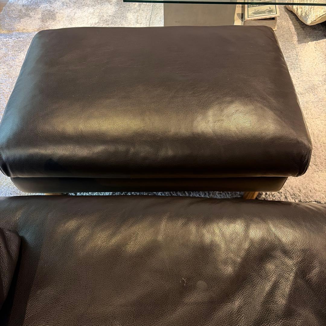 アクタス　ダークブラウン レザー 3人掛けソファ