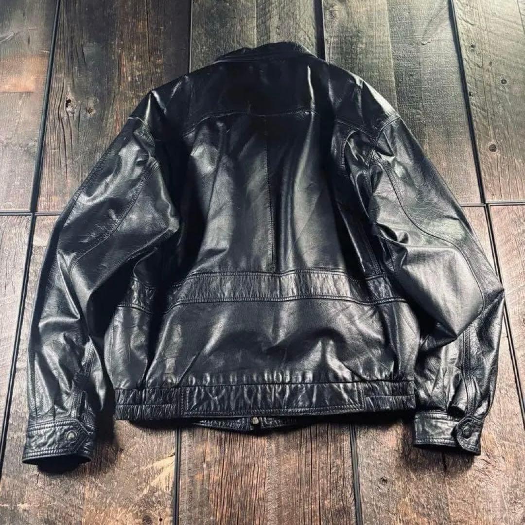短丈　A2レザーボンバージャケット　ブラック　本革　M 太アーム　脱着ライナー.