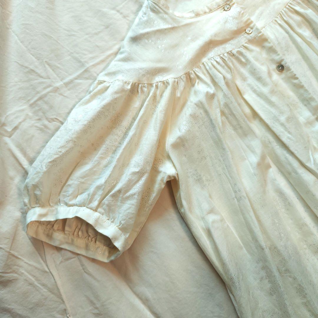 美品 NAOMI ITO ヨークギャザー 前開きワンピース ナチュラル ゆったり