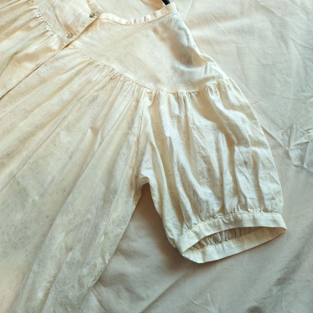 美品 NAOMI ITO ヨークギャザー 前開きワンピース ナチュラル ゆったり