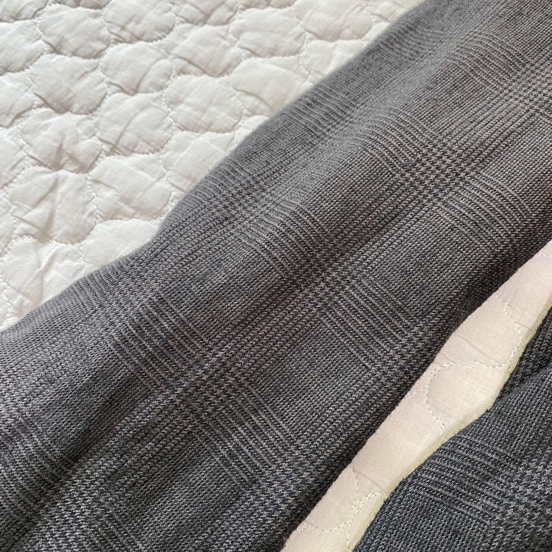 コムデギャルソンオムプリュス　ドッキングジャケット　縮絨　チェック　黒　グレー