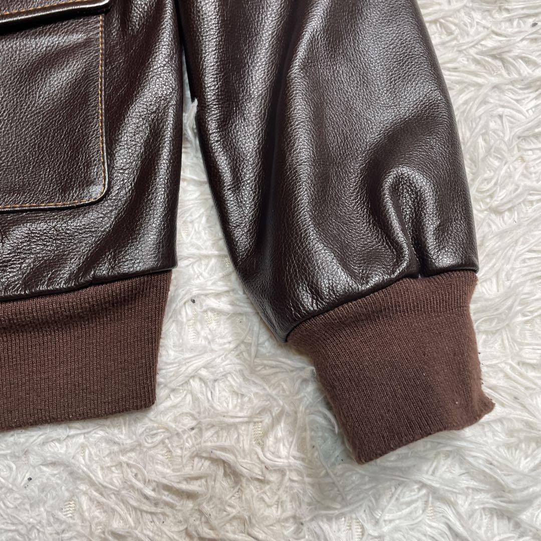 A-2 レザー　フライトジャケット　ブラウン　茶色　XL相当